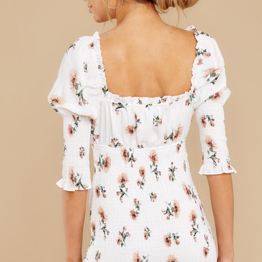 NWT Storia white floral smocked bodice dress - Picture 7 of 7